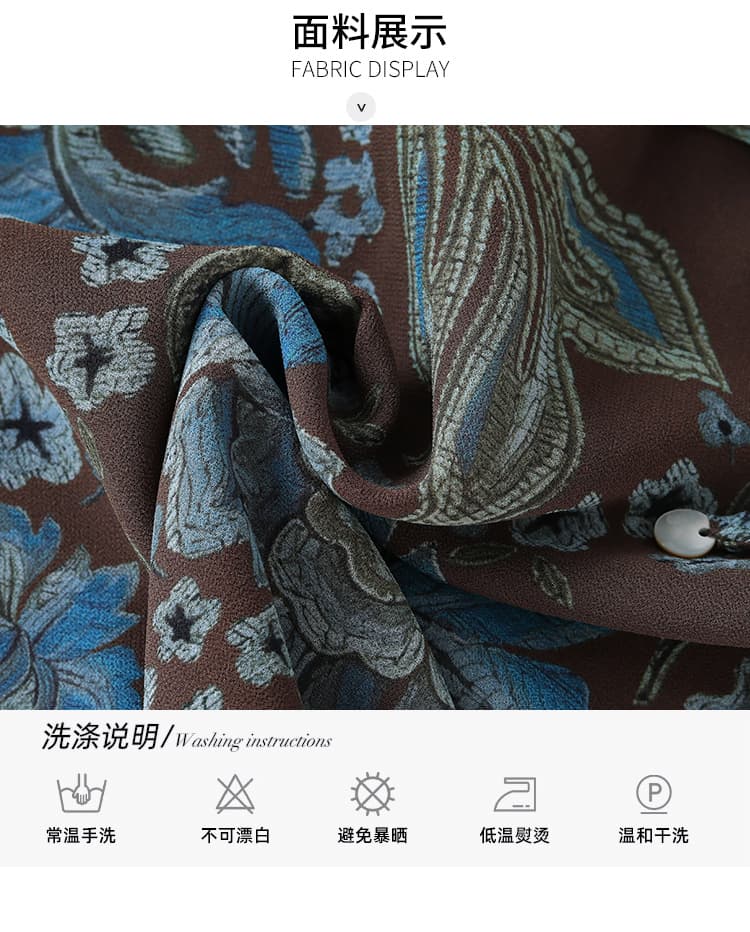여름 외국 가스 블루 꽃 V넥 맨위 루즈핏 품격 프릴 고급 센스 여성 의류 슬림해 보이는 다용도 패션 작은 셔츠 상세 이미지 7