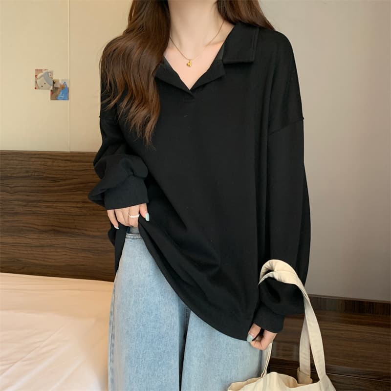 느긋한 바람 POLO 칼라 후드티 여성 2025 봄 지방 mm 루즈핏 슬림해 보이는 맨위 중간 길이 재킷 상세 이미지 37