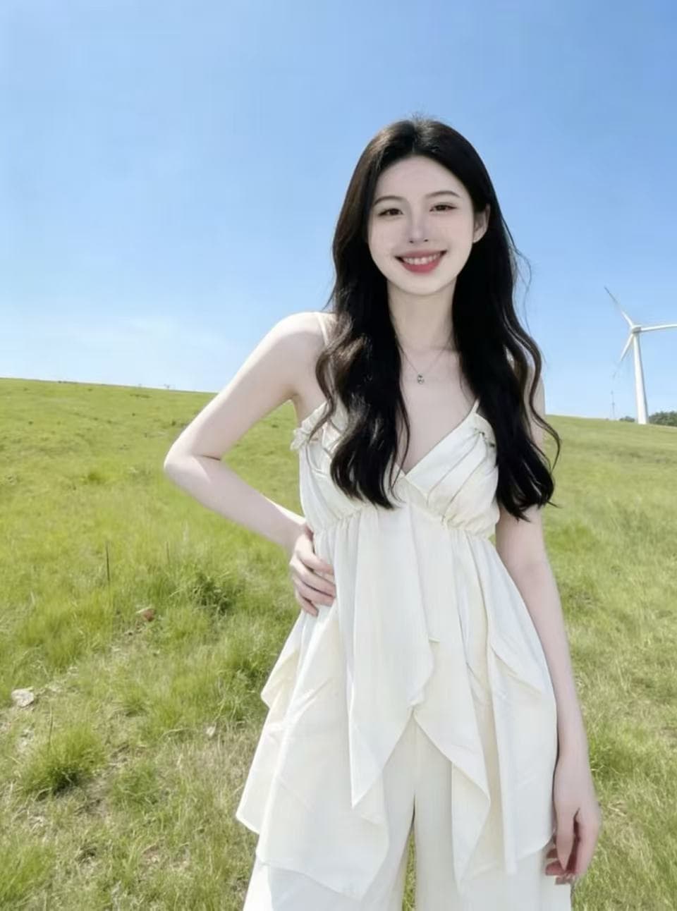 불규칙 섹시함 캐미솔 외출용 여름 프랑스식 디자인 센스 빅 사이즈 마이크로 지방 표지 배 품격 맨위 이미지 4