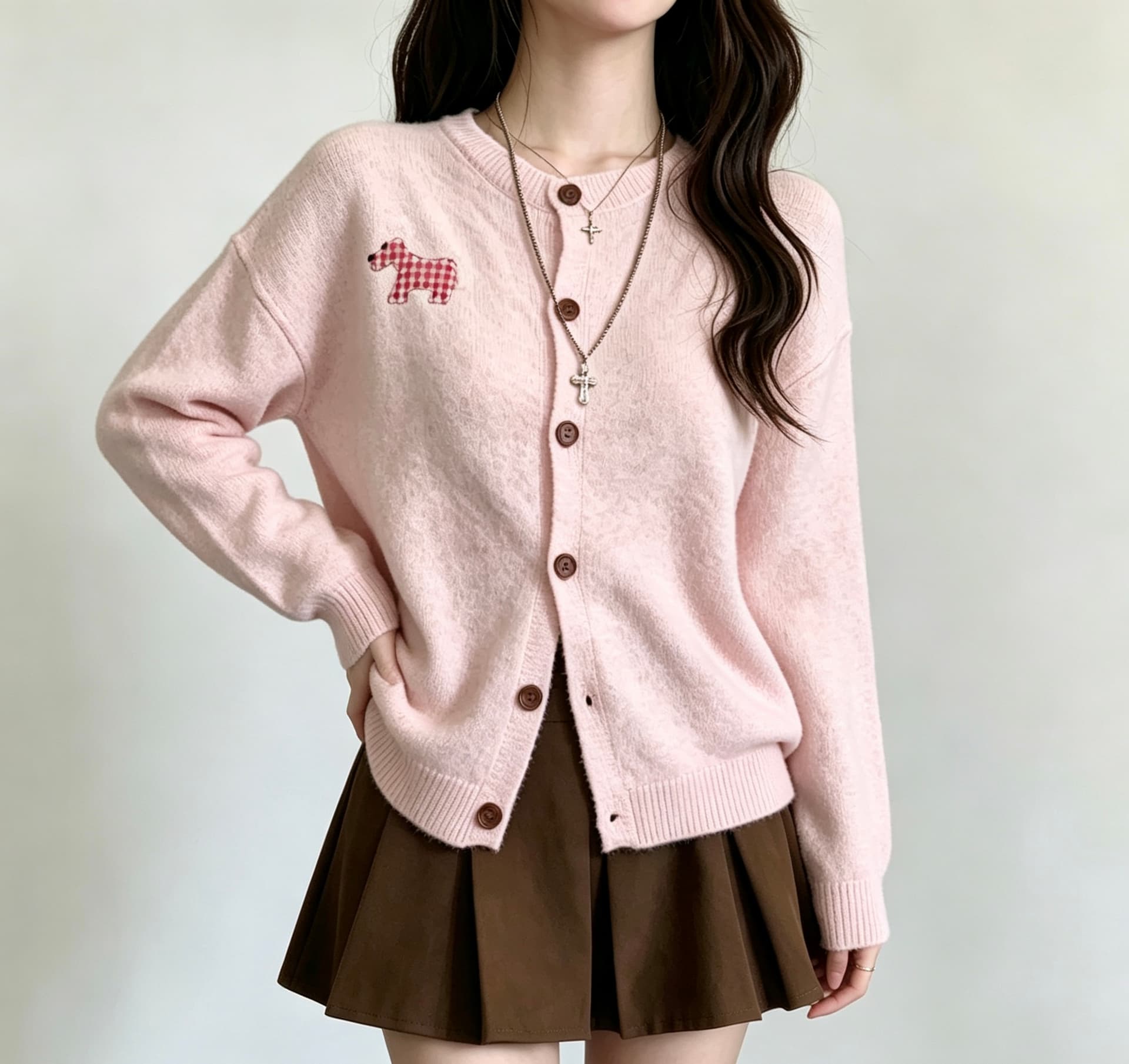 한 부서 Chic 연령 감소 스웨터 여성 코트 가을 겨울 새로운 디자인 센스 느긋한 캐주얼 다용도 니트 오픈 가디건 맨위 상세 이미지 2