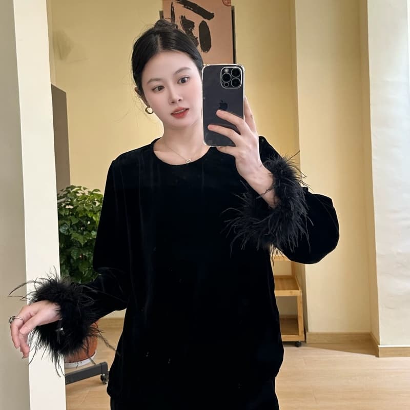 국풍 실크 털털 머리 소매 라운드 넥 맨위 여성 인사이드 가져 가라. 루즈핏 긴팔 작은 셔츠 외출용 아름다운 새로운 중식 기본 셔츠 상세 이미지 2