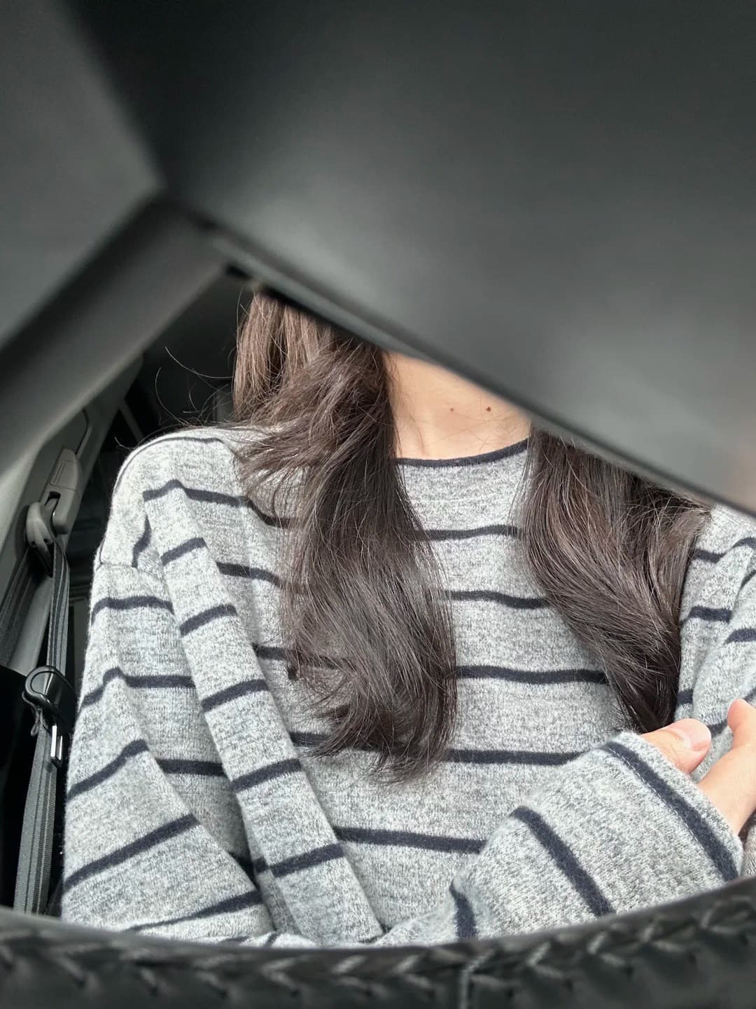 도루 센스 부드러운 찹쌀 두꺼운 연삭 털 티셔츠 여성 가을 느슨함 센스 니트 인사이드 가져 가라. 스트라이프 배색 루즈핏 긴팔 맨위 이미지 4