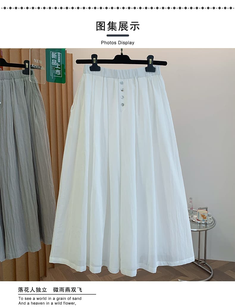 실사 이중층 라미 대 와이드 레그 팬츠 여름 새로운 루즈핏 통기성 허리밴드 바지 캐주얼 바지 상세 이미지 11