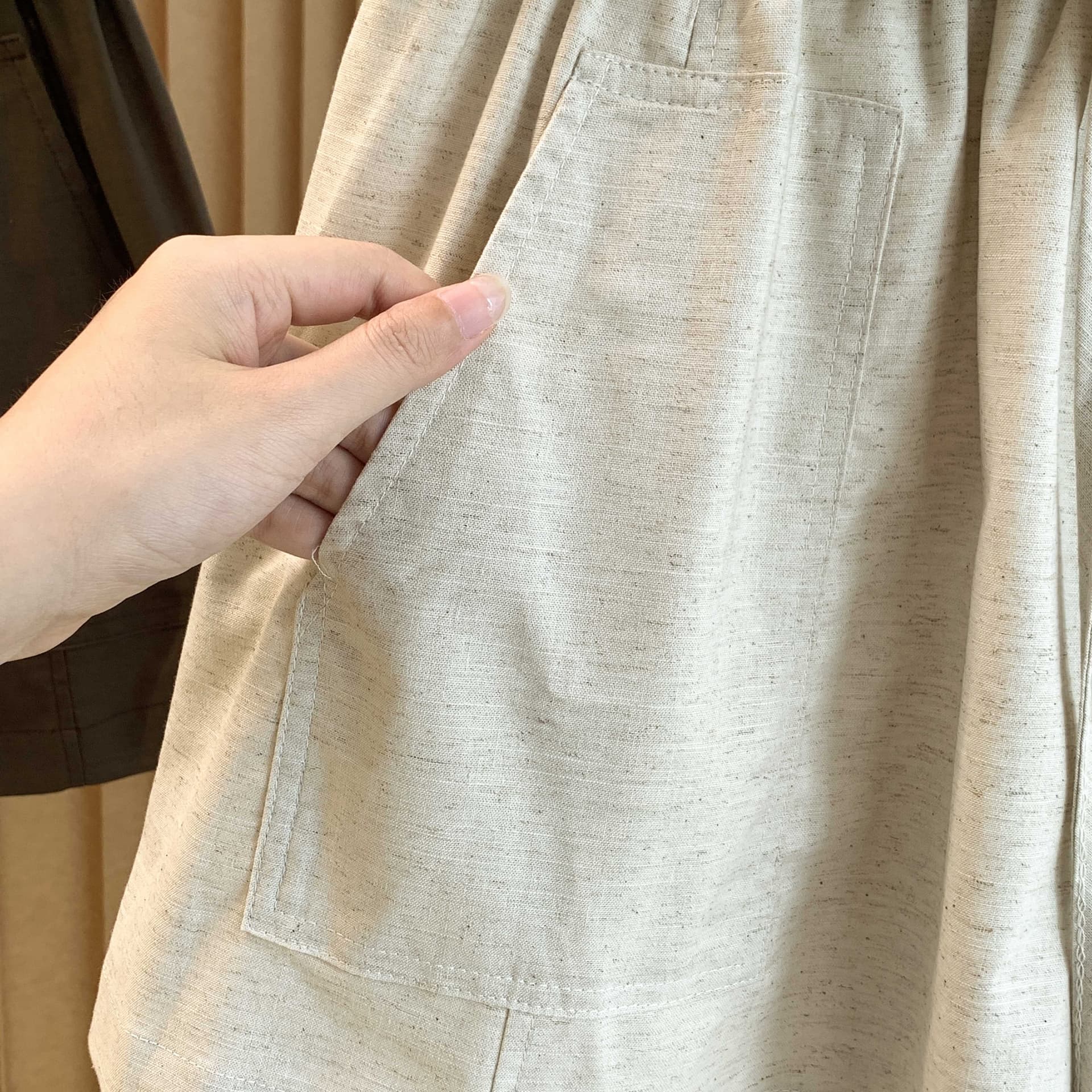 실사 레이스 허리 머리 아마 반바지 여성 여름 새로운 루즈핏 슬림해 보이는 다용도 넓은 다리 캐주얼 바지 상세 이미지 9