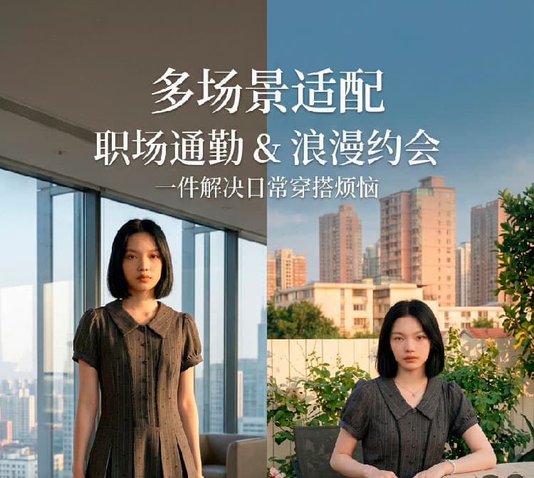 순수한 욕망 핫걸 레트로 스타일 출퇴근 학원 스타일 여성 여름 연령 감소 경기 반바지 작은 키 드레스 상세 이미지 1