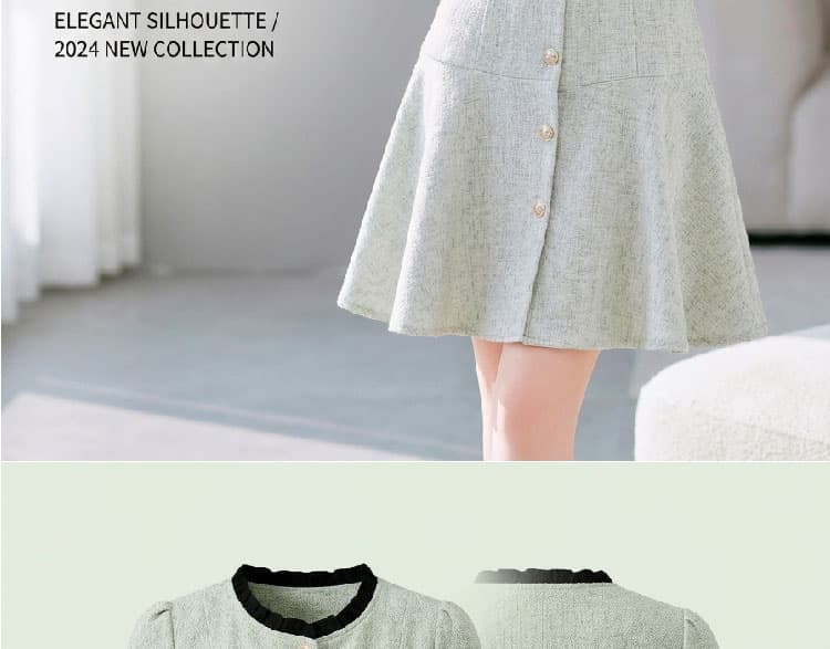 프랑스식 작은 샤넬 스타일 프릴 여성 드레스 2026 년 여름 새로운 숙녀 품격 치마 상세 이미지 2