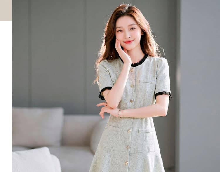 프랑스식 작은 샤넬 스타일 프릴 여성 드레스 2026 년 여름 새로운 숙녀 품격 치마 상세 이미지 15