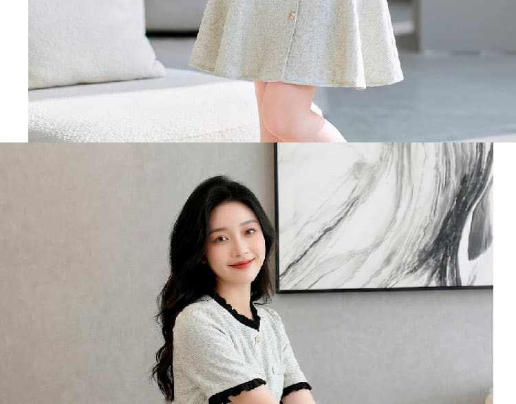 프랑스식 작은 샤넬 스타일 프릴 여성 드레스 2026 년 여름 새로운 숙녀 품격 치마 상세 이미지 16