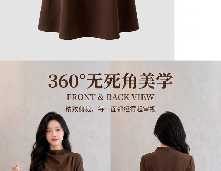 봄 가을 새로운 긴팔 여성 드레스 작은 키 고급 허리 수축 슬림해 보이는 품격 외국 가스 연령 감소 치마 상세 이미지 3