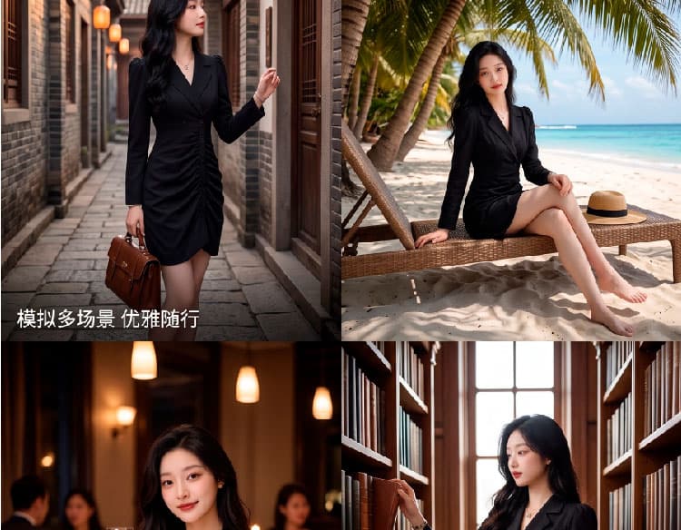 이른 가을 새로운 정장 칼라 단추 주름 장식 레트로 몸매 가꾸기 슬림해 보이는 품격 드레스 상세 이미지 7