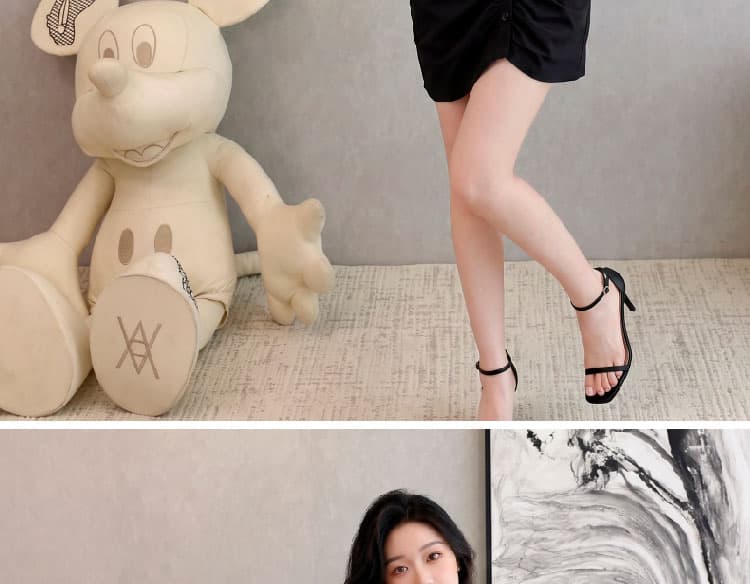 이른 가을 새로운 정장 칼라 단추 주름 장식 레트로 몸매 가꾸기 슬림해 보이는 품격 드레스 상세 이미지 13