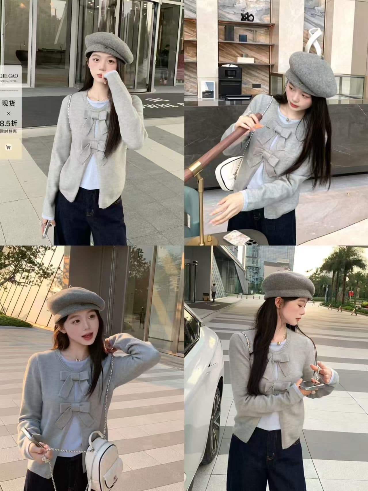 페이크 레이어드 2026 가을 겨울 새로운 디자인 센스 연령 감소 나비 매듭 스웨터 긴팔 풀오버 니트 스웨터 맨위 상세 이미지 5