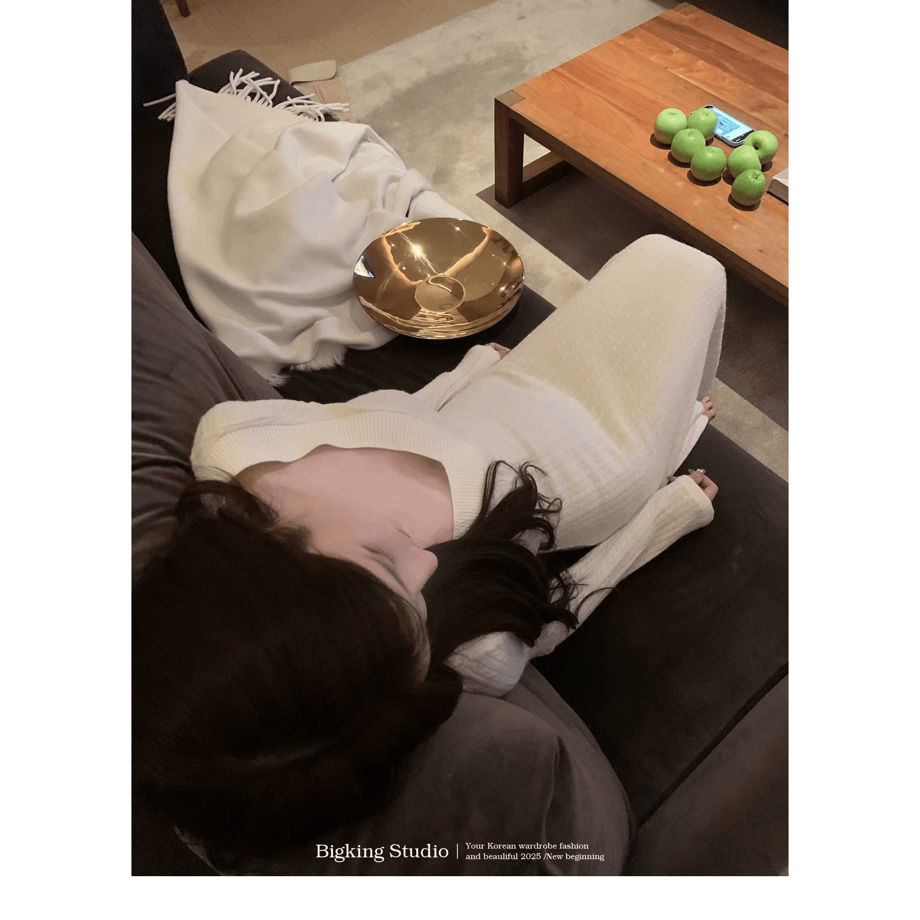 bigking 다이 킨 홈 부드러운 함정 긴팔 니트 드레스 가을 만나는 몸매 가꾸기 타이트 스커트 길다 치마 이미지 5