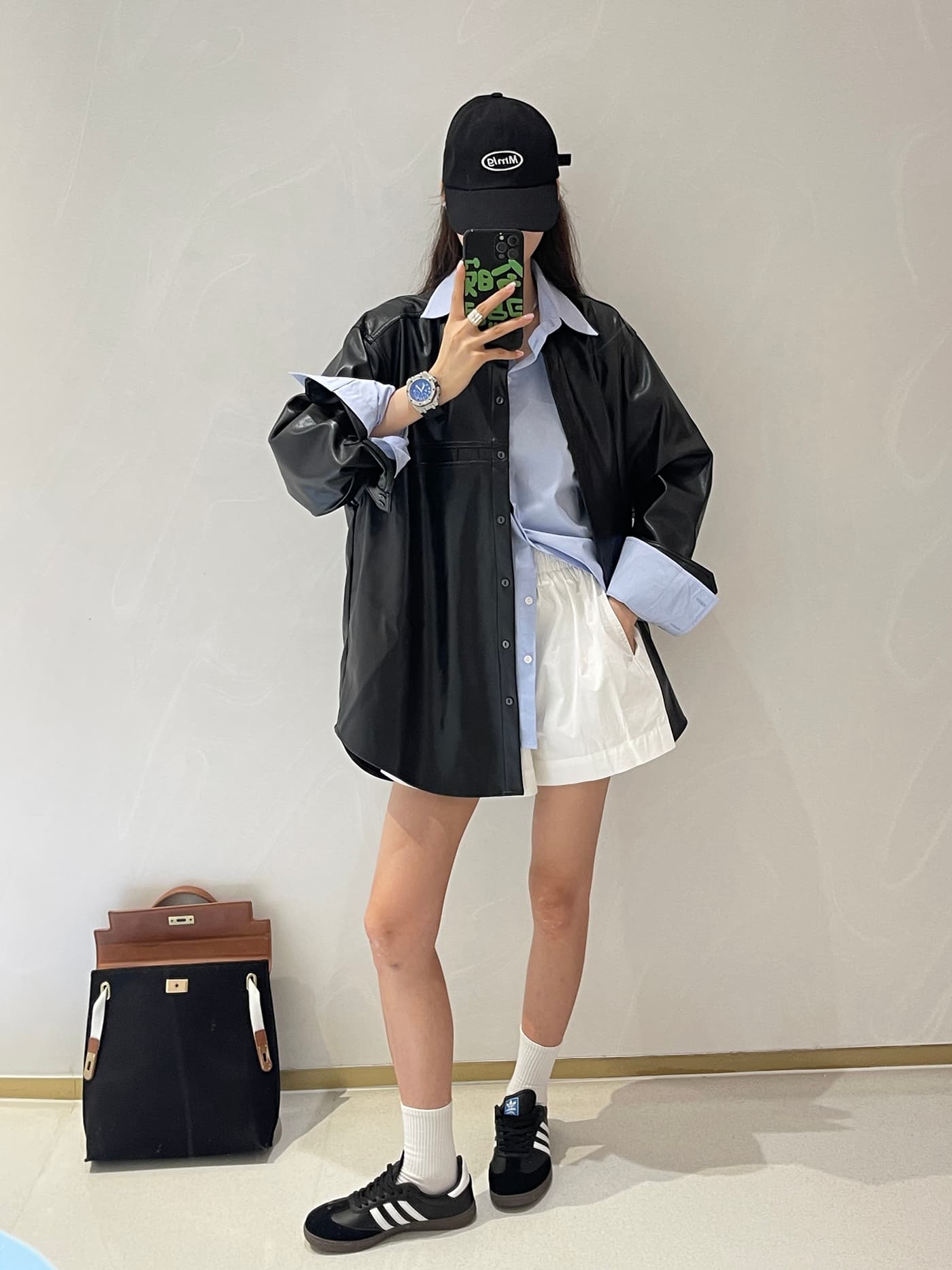 프랑스식 파란색 긴팔 여성 셔츠 봄 2026 새로운 느긋한 바람 자외선 차단 루즈핏 재킷 맨위 상세 이미지 29