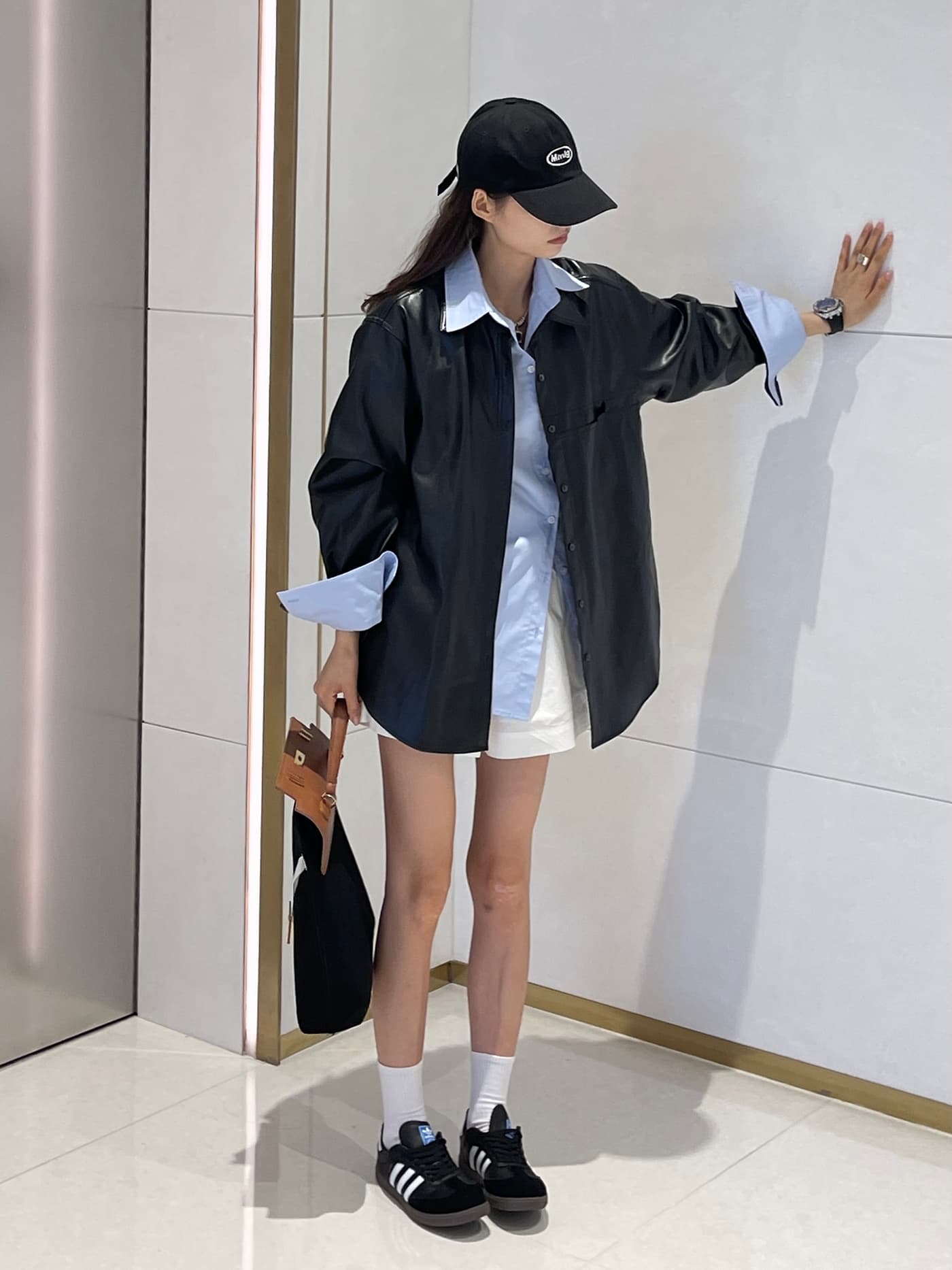 프랑스식 파란색 긴팔 여성 셔츠 봄 2026 새로운 느긋한 바람 자외선 차단 루즈핏 재킷 맨위 상세 이미지 31