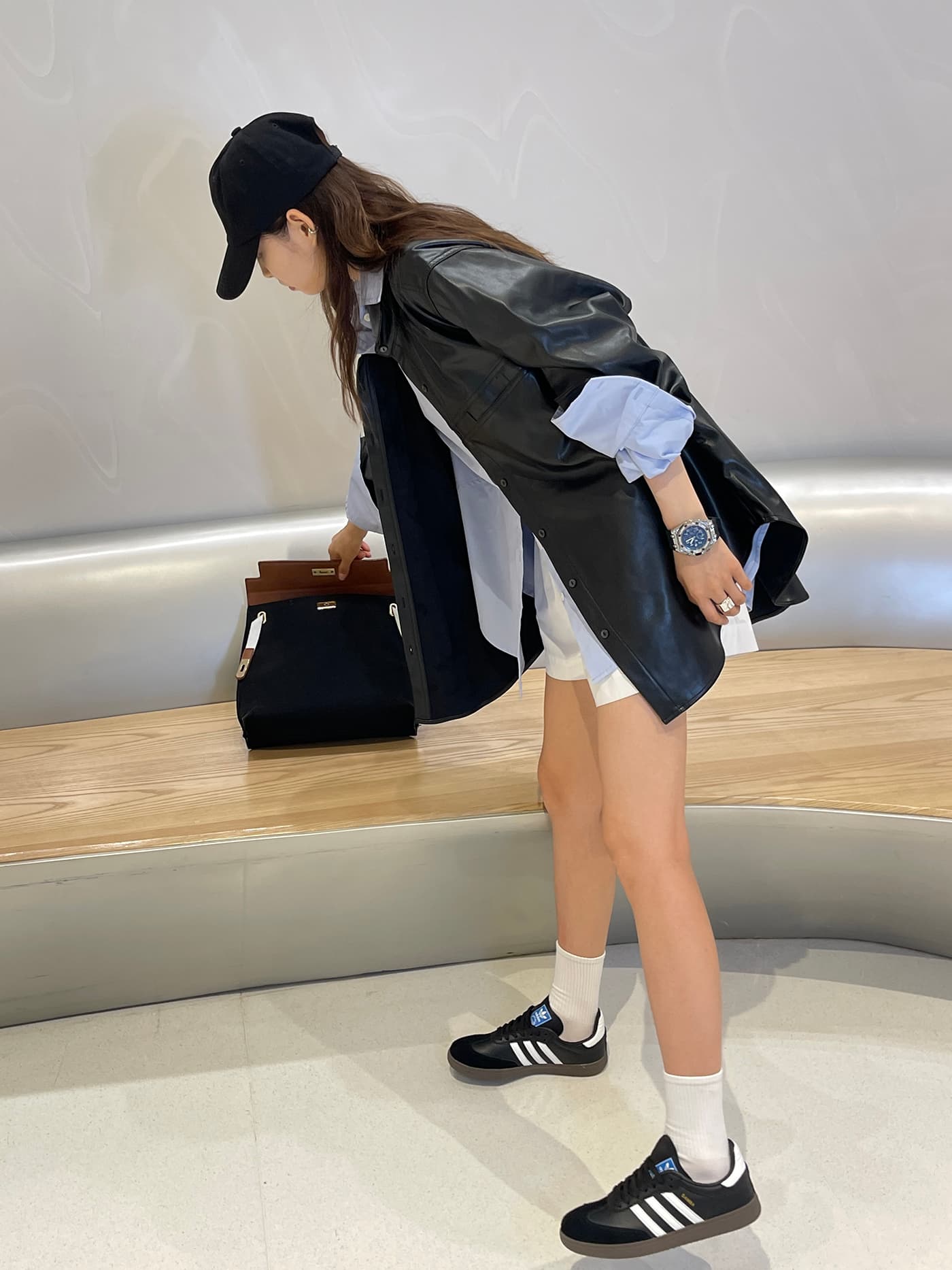 프랑스식 파란색 긴팔 여성 셔츠 봄 2026 새로운 느긋한 바람 자외선 차단 루즈핏 재킷 맨위 상세 이미지 34