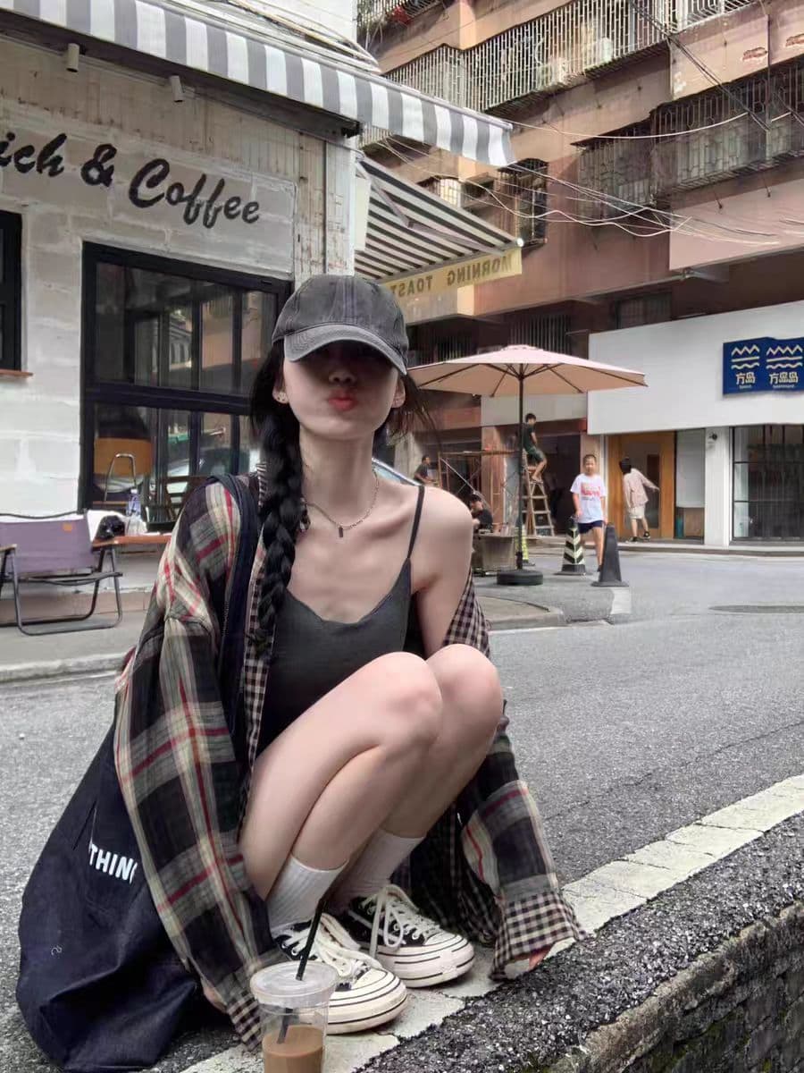 yoogirls 느슨함 느긋한 센스 아기 실 격자 무늬 셔츠 여성 코트 봄 여름 자외선 차단 체크무늬 긴팔 셔츠 상세 이미지 4