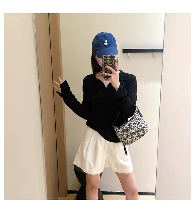이른 가을 오래된 돈 바람 통기성 차가운 센스 주간 실크 아마 POLO 칼라 느슨함 자외선 차단 블라우스 상세 이미지 25