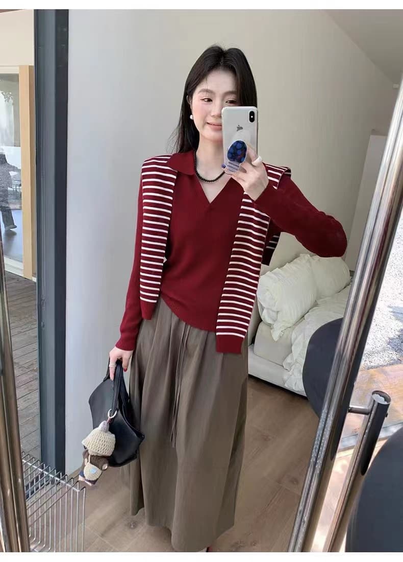 이른 가을 새로운 패션 다용도 학원 스타일 연령 감소 자수 니트 오픈 가디건 경기 숄 앤디 플러시 상세 이미지 1