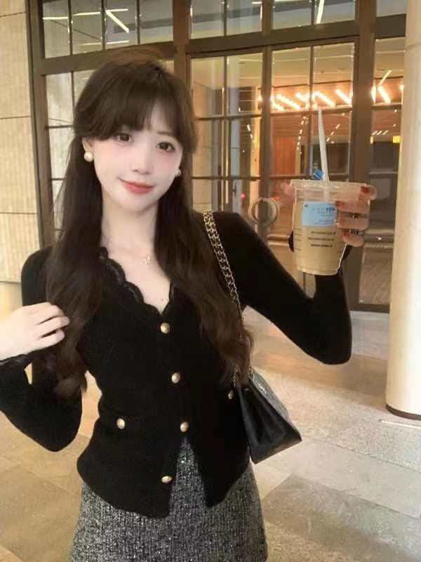 앤디 플러시 캐주얼 느긋한 바람 스트라이프 니트 오픈 가디건 여성 새로운 루즈핏 슬림해 보이는 부드러운 찹쌀 스웨터 코트 맨위 이미지 3