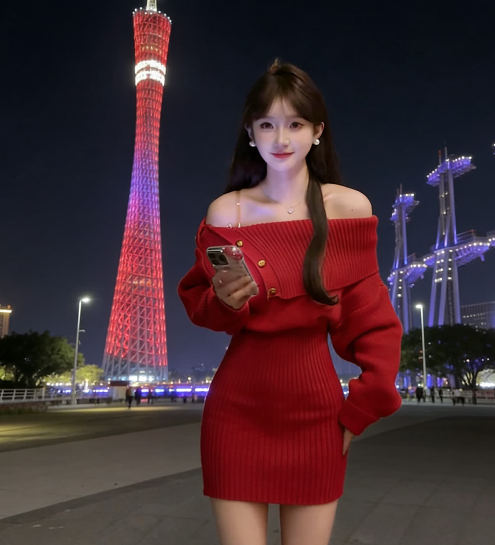 니트 여성 드레스 가을 겨울 새로운 패션 스웨터 드레스 디자인 센스 다용도 품격 타이트 스커트 치마 상세 이미지 5