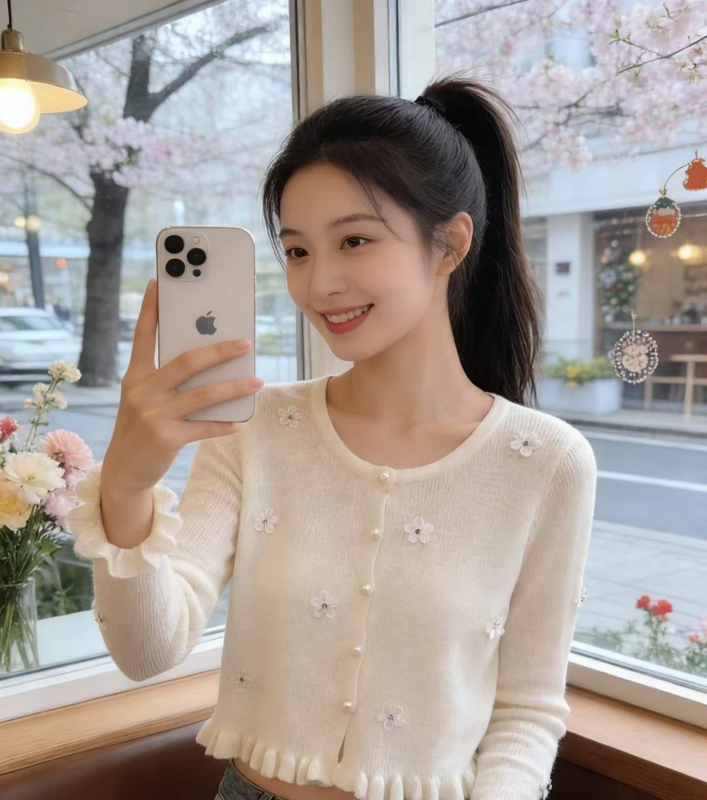 2026 년 여름 새로운 달콤한 ~ 중 소녀 센스 라운드 넥 3 차원 꽃 자외선 차단 의류 오픈 가디건 상세 이미지 5