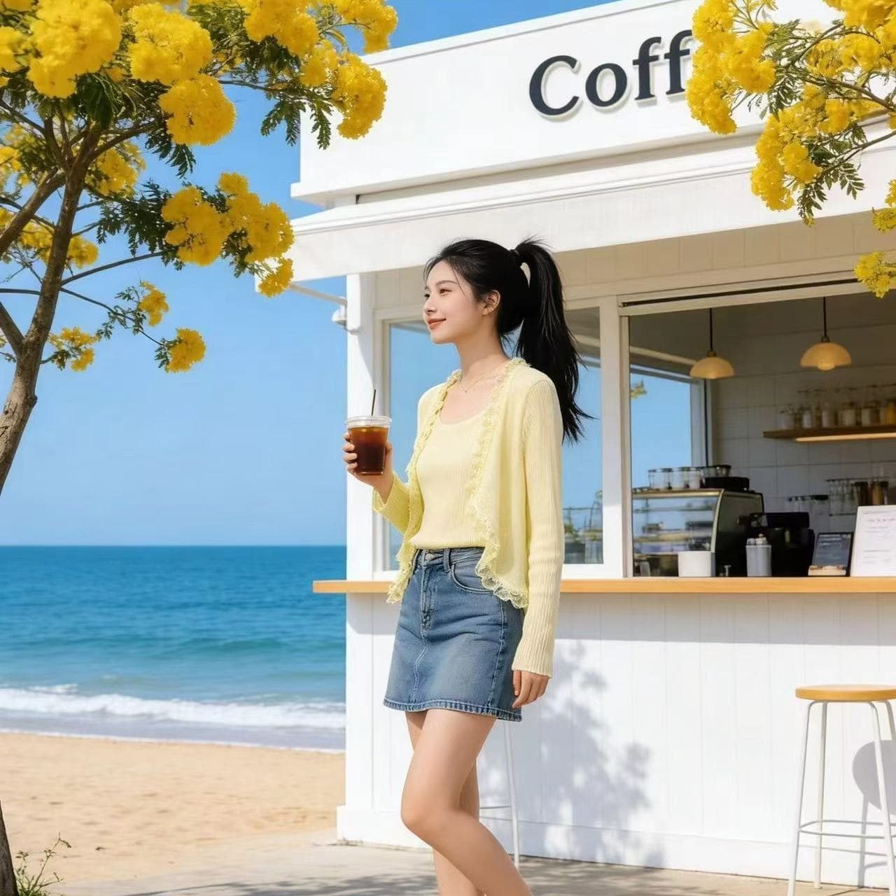 2026 년 여름 새로운 다용도 외국 가스 패션 한 부서 달콤함 연령 감소 레이스 레이스 긴팔 자외선 차단 의류 오픈 가디건