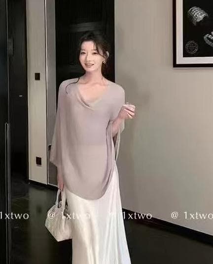 2026 아름다운 특별 풀오버 마이크로 ~을 통해 망사 단색 다용도 숄 상세 이미지 1