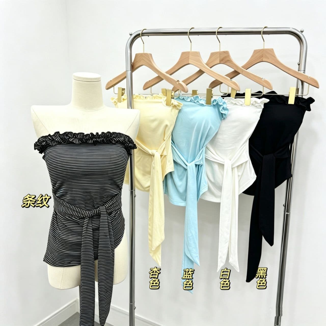 한 부서 부드러운 바람 레이스 튜브탑 조끼 여성 여름 순수한 욕망 디자인 센스 슬림해 보이는 다용도 불규칙 스트랩 맨위 상세 이미지 2