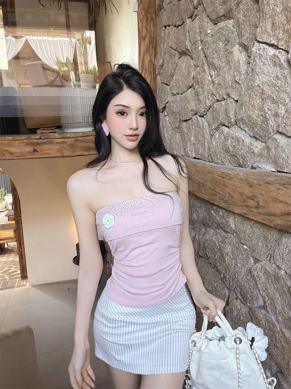 순수한 욕망 섹시함 어깨끈 없음 꽃 핫픽스 닦아내 라. 포장 가슴 슬립 이슬 아름다움 조끼 작은 가슴 외출용 켜기 벨트 가슴 패드 여성 상세 이미지 13