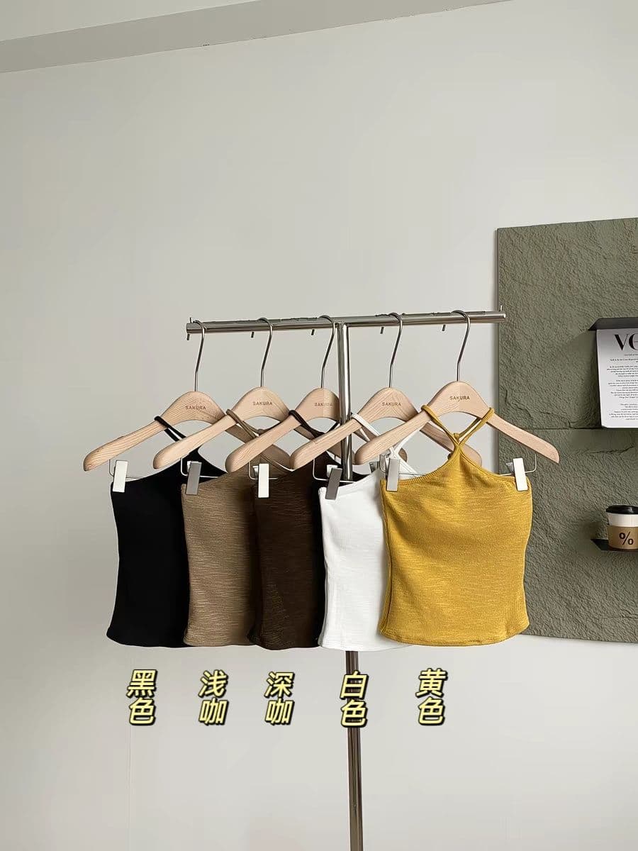 로얄 자매 섹시한 아름다움 뒤로 행침 목 캐미솔 여름 외출용 디자인 센스 몸매 가꾸기 핫걸 홀로우 아웃 맨위 상세 이미지 2