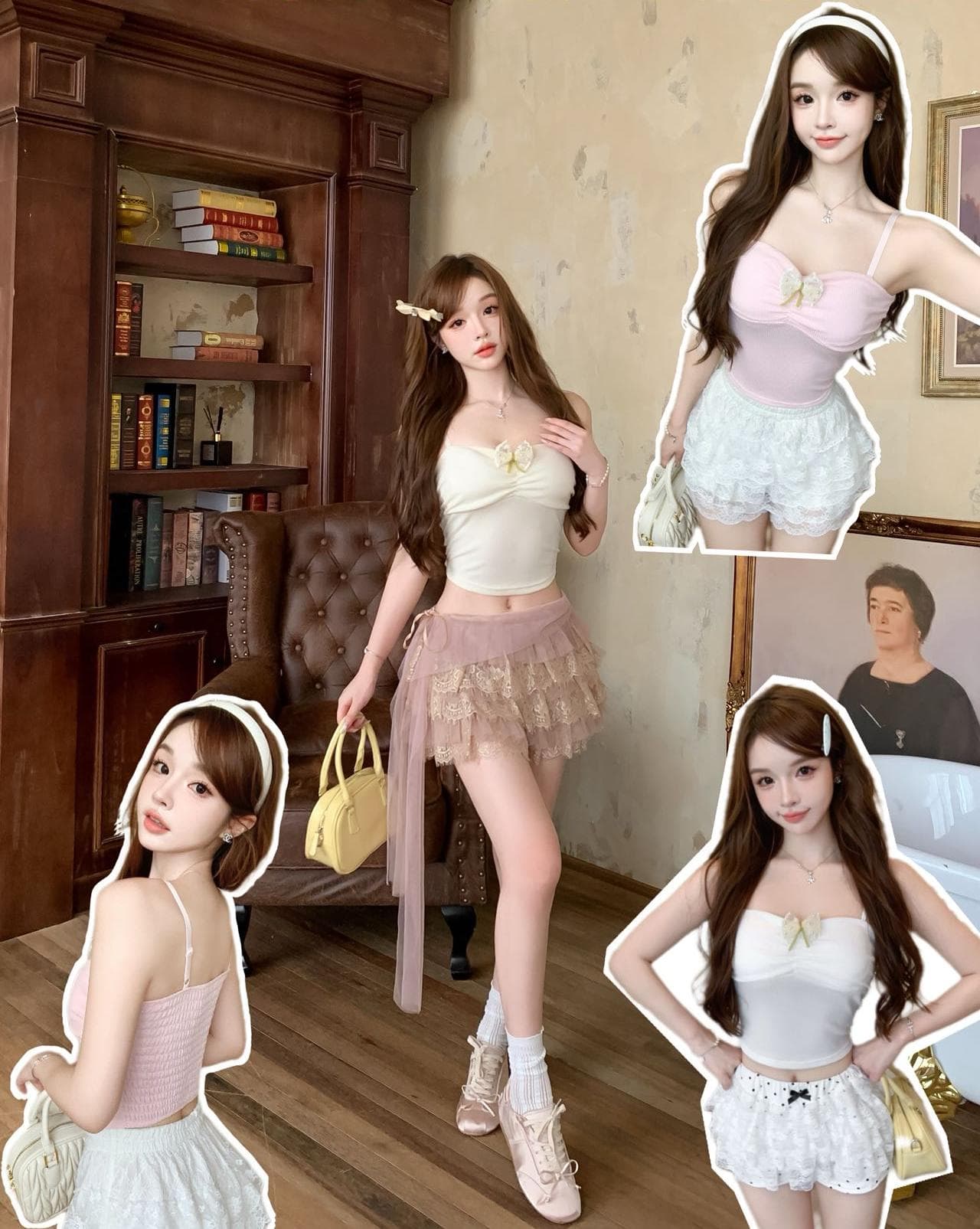 한 부서 핫걸 바람 레이스 나비 매듭 튜브탑 캐미솔 벨트 가슴 패드 웨딩 드레스 인사이드 가져 가라. 섹시함 몸매 가꾸기 맨위 상세 이미지 1