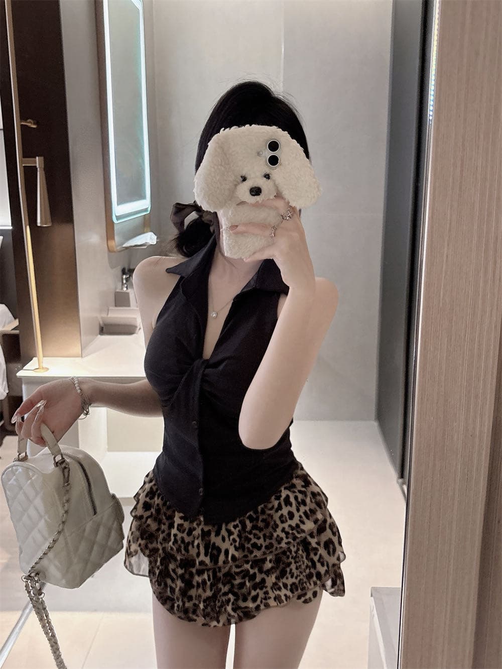 POLO 칼라 행침 목 캐미솔 외출용 여름 핫걸 V넥 민소매 슬림해 보이는 튜브탑 맨위 상세 이미지 8