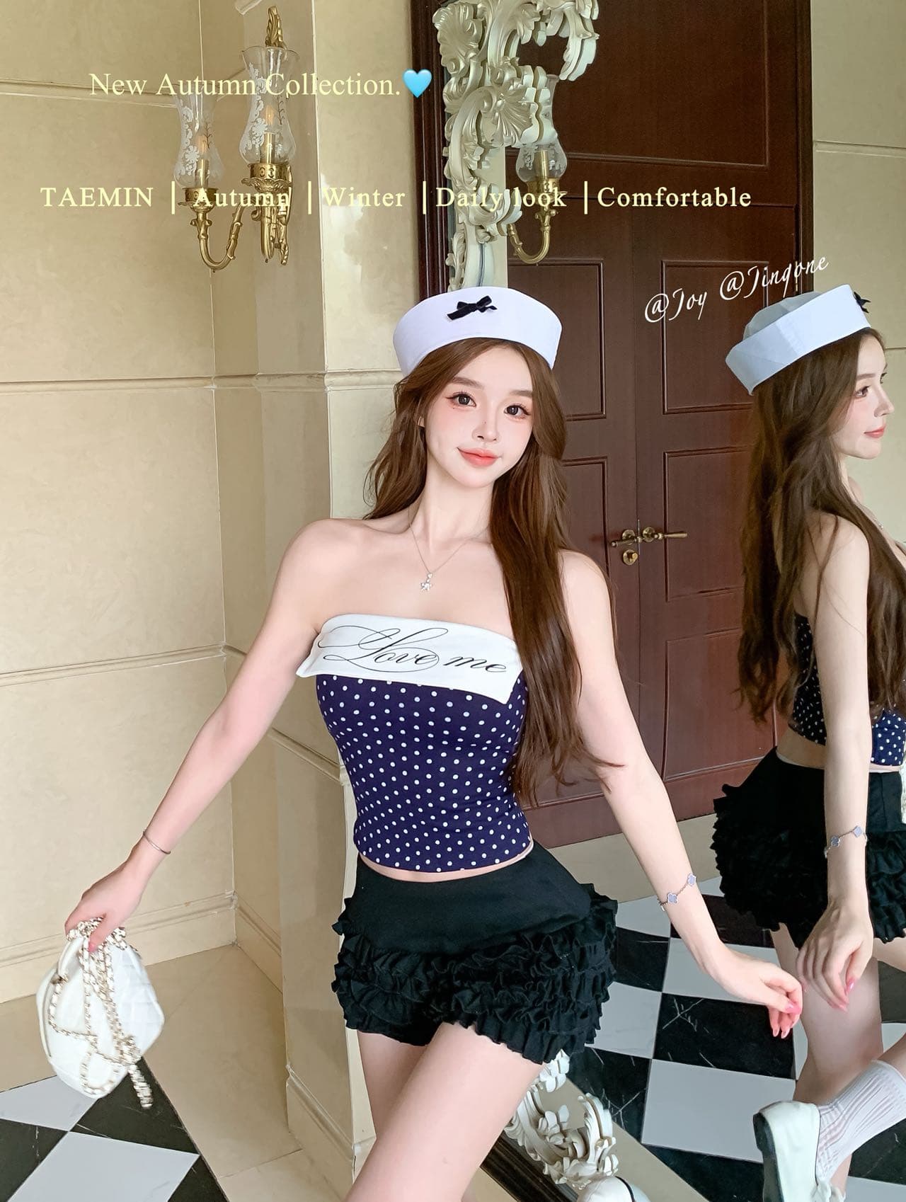 새로운 작은 대중 핫걸 고급 바람 도트 무늬 슬립 여성 허리 수축 여름 몸매 가꾸기 슬림해 보이는 벨트 가슴 패드 인사이드 가져 가라. 튜브탑 상세 이미지 8