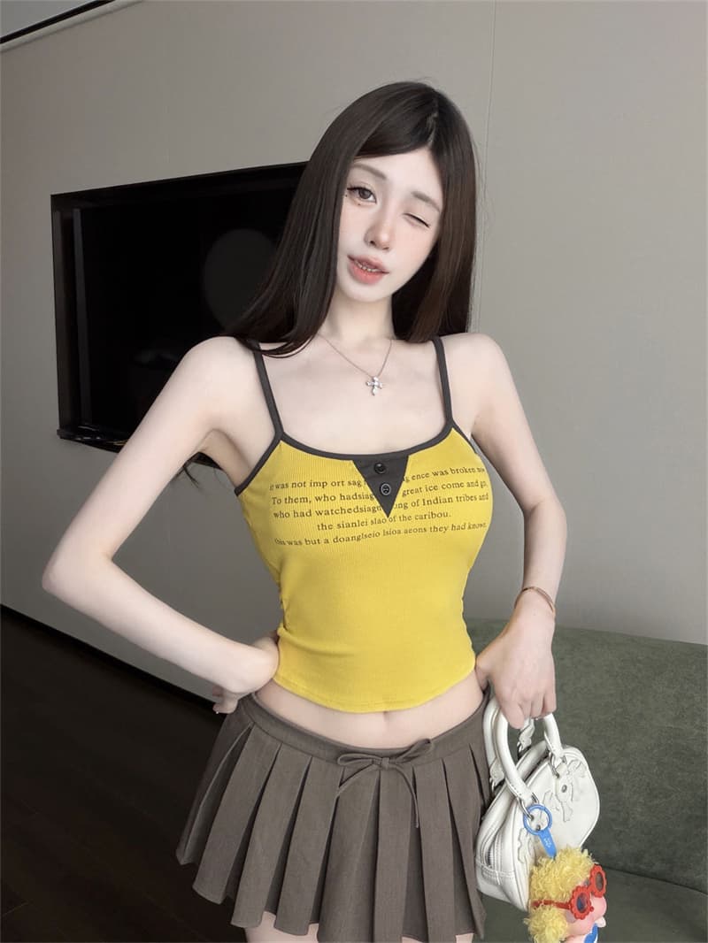 핫걸 인사이드 가져 가라. 캐미솔 ins 여름 패션 순수한 욕망 바람 이슬 뼈의 몸매 가꾸기 슬림해 보이는 외출용 쇼트 스타일 맨위 상세 이미지 36