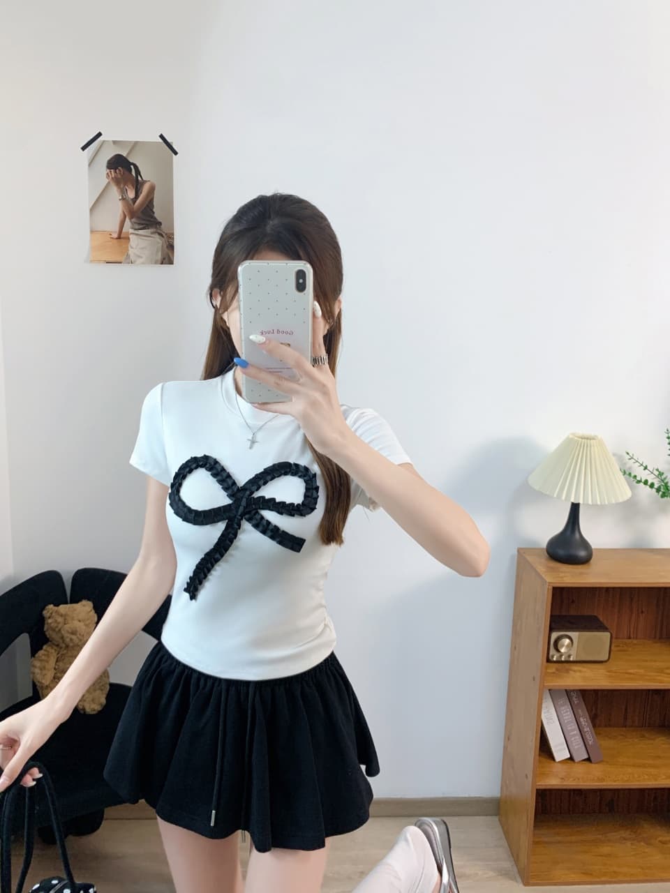한 부서 연령 감소 나비 매듭 핀치 Pleat 긍정적 인 어깨 몸매 가꾸기 슬림해 보이는 반팔 벨트 가슴 패드 상세 이미지 19