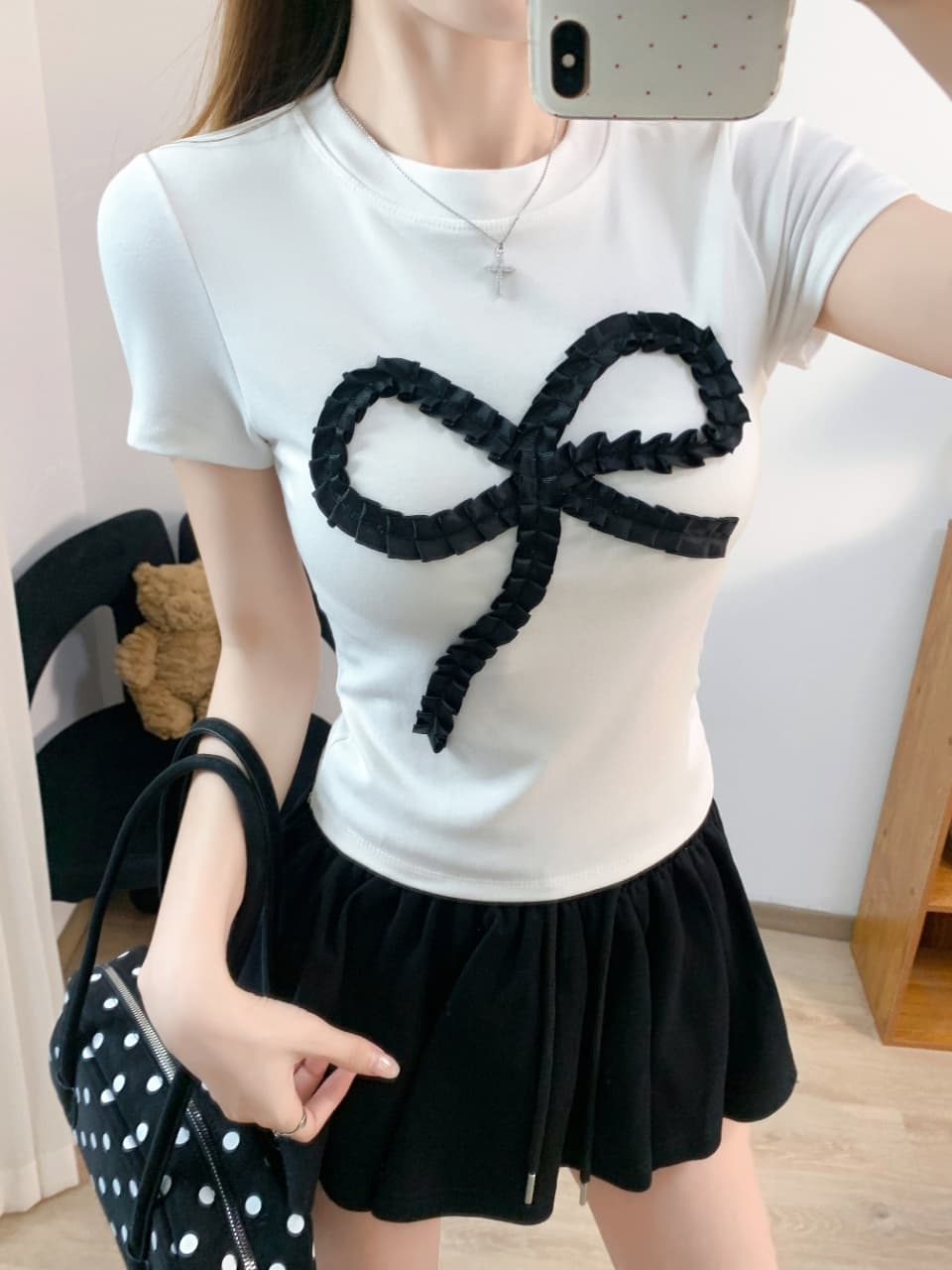 한 부서 연령 감소 나비 매듭 핀치 Pleat 긍정적 인 어깨 몸매 가꾸기 슬림해 보이는 반팔 벨트 가슴 패드 상세 이미지 21