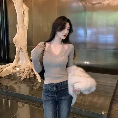 행침 목 니트 스웨터 여성 가을 겨울 인사이드 가져 가라. 기본 셔츠 순수한 욕망 바람 고급 센스 품격 몸매 가꾸기 스웨터 맨위 상세 이미지 3