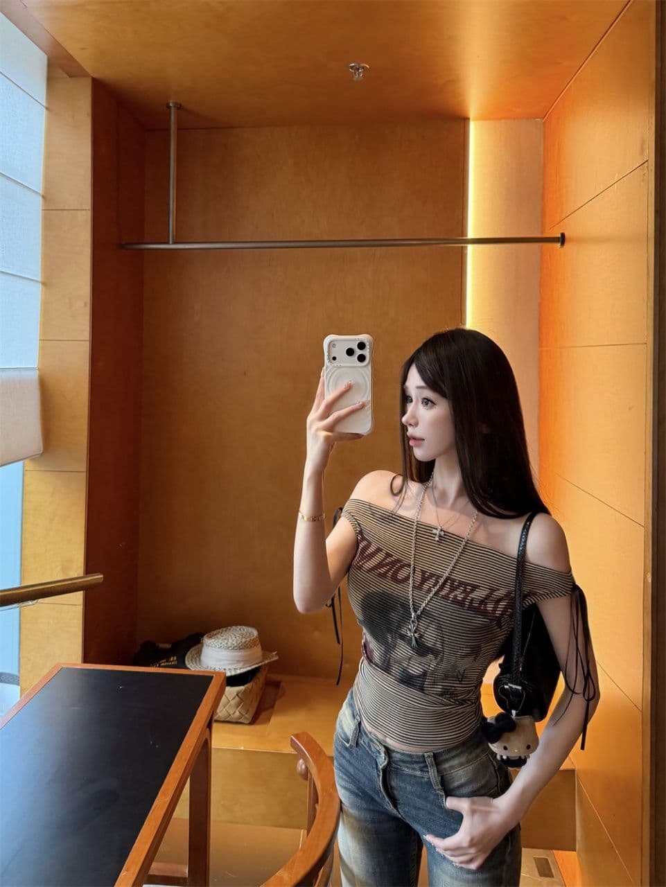 핫걸 착용 가져 가라. 프린트 조끼 슬립 티셔츠 여성 여름 몸매 가꾸기 슬림해 보이는 섹시함 순수한 욕망 표지 고기 벨트 가슴 패드 의류 상세 이미지 21