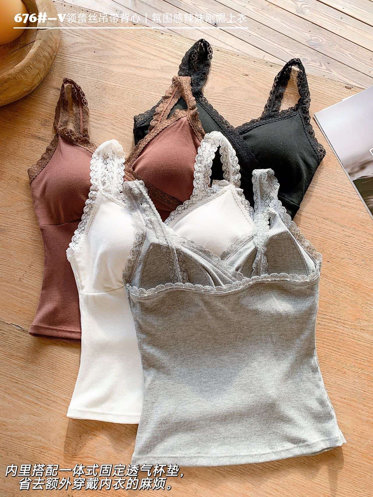슬립 분위기 센스 화이트 여름 투명 플랫 칼라 캐미솔 상세 이미지 25
