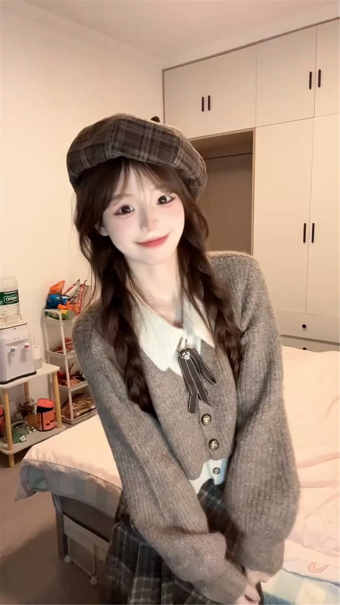 레트로 영화 가을 겨울 아름다움 라드. 학원 연령 감소 POLO 칼라 페이크 레이어드 스웨터 니트 맨위 상세 이미지 5