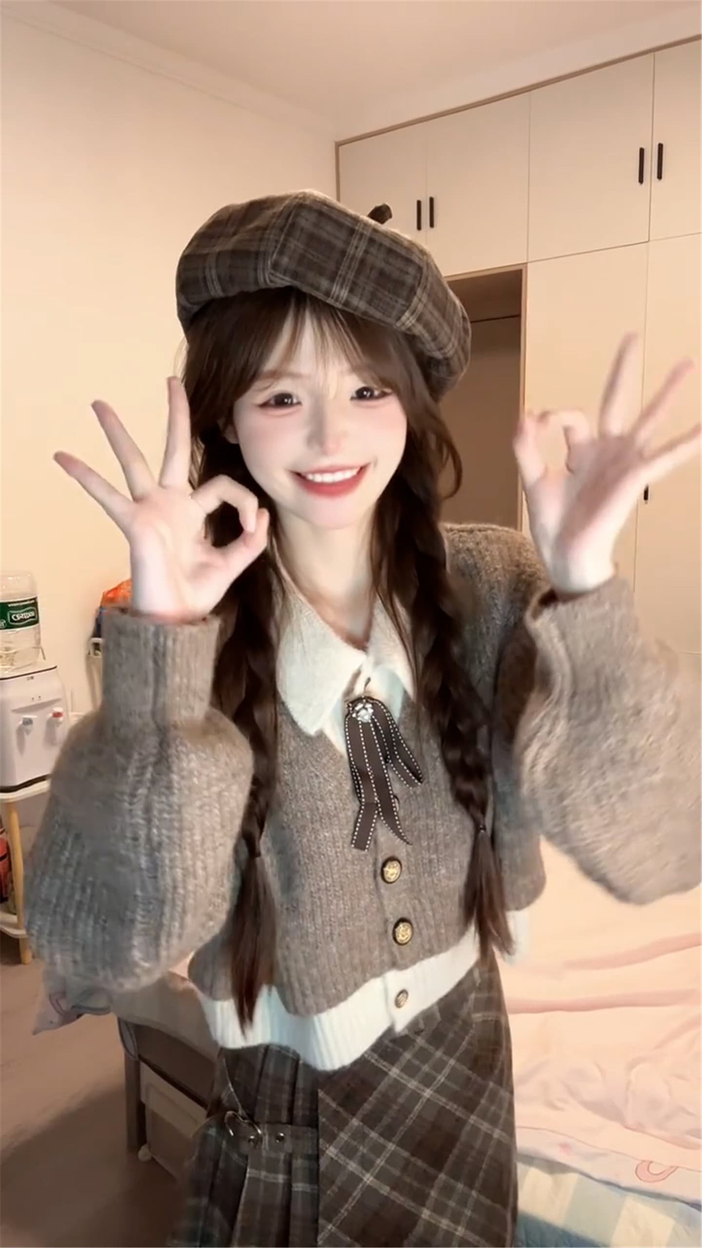 레트로 영화 가을 겨울 아름다움 라드. 학원 연령 감소 POLO 칼라 페이크 레이어드 스웨터 니트 맨위 상세 이미지 12