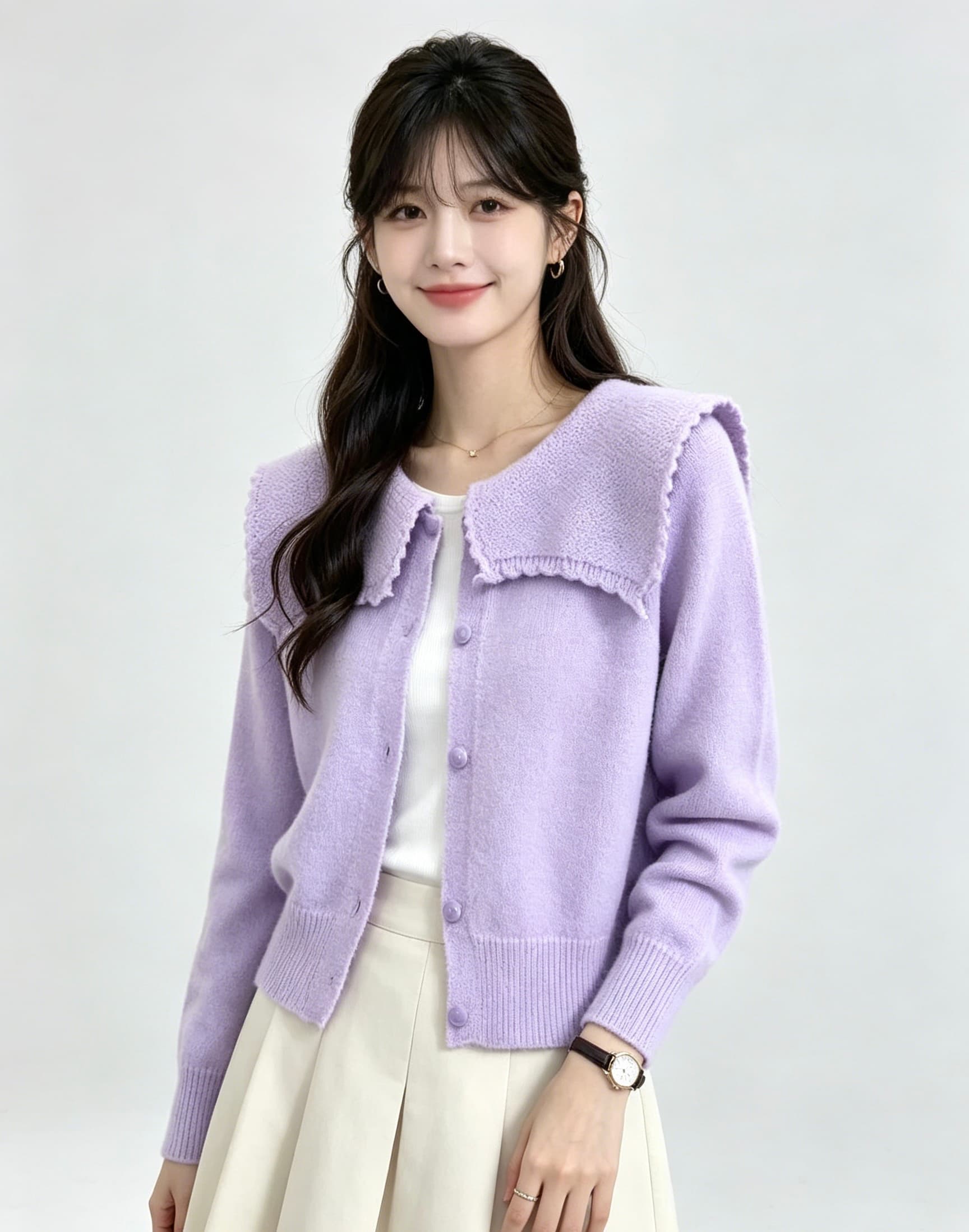 폴로 칼라 스웨터 여자 가을 겨울 작은 샤넬 스타일 귀여운 연령 감소 니트 스웨터 외국 가스 맨위 상세 이미지 7