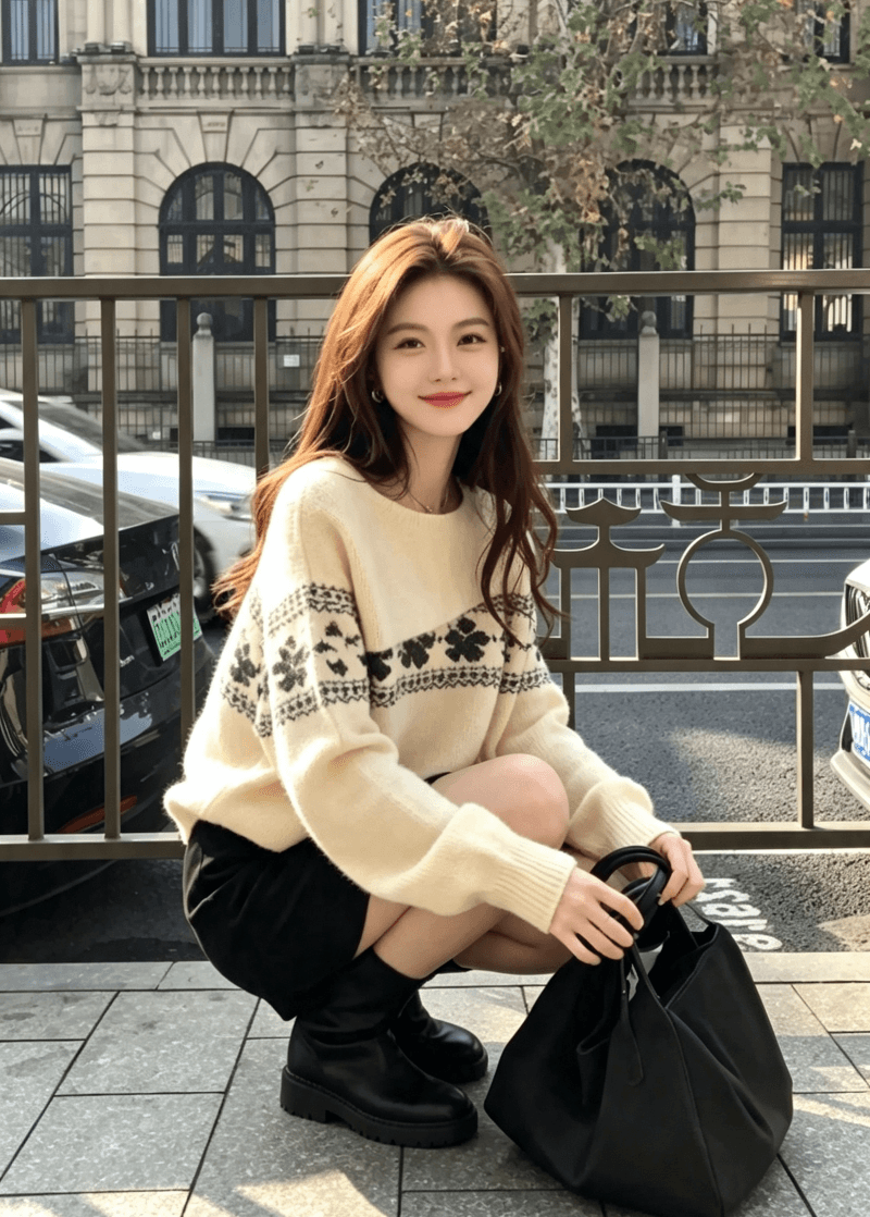 한국 동대문 공정한 섬 스웨터 겨울로 아름다운 옷 여성 의류 외국 가스 세련된 품격 상세 이미지 6