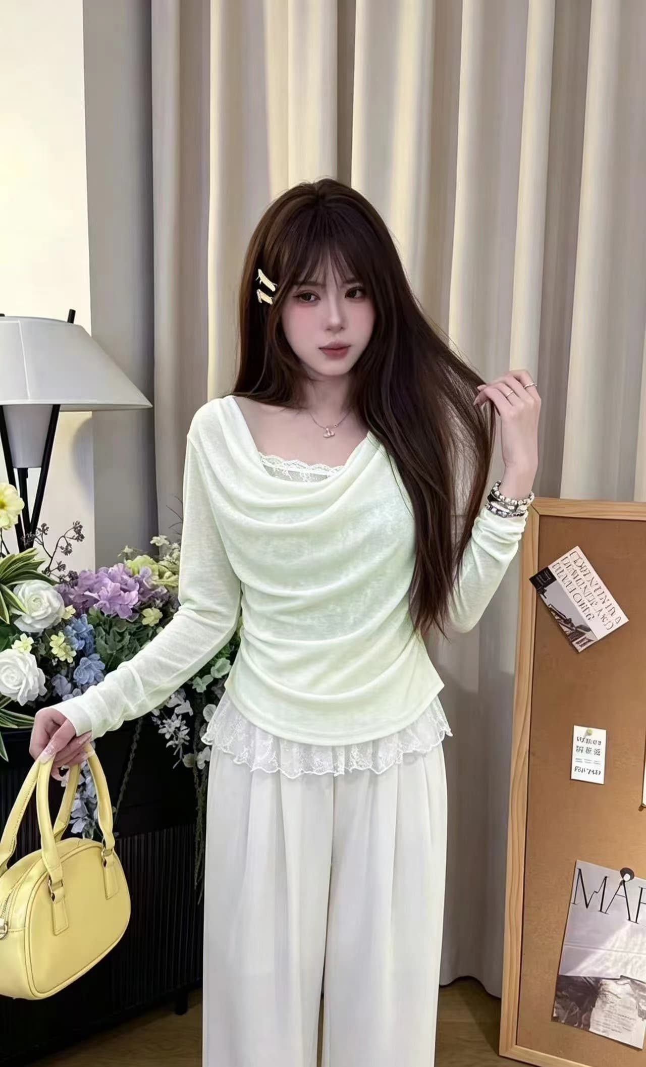 가을 한 부서 달콤함 흔들다 칼라 패치워크 페이크 레이어드 풀오버 긴팔 새로운 다용도 패션 슬림해 보이는 품격 상세 이미지 22