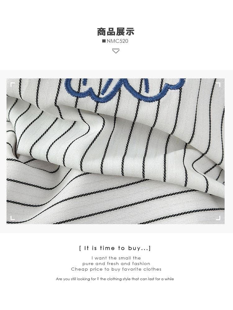 2026 봄 드레스 새로운 자수 꽃 POLO 칼라 긴팔 세로 줄무늬 단색 셔츠 상세 이미지 1