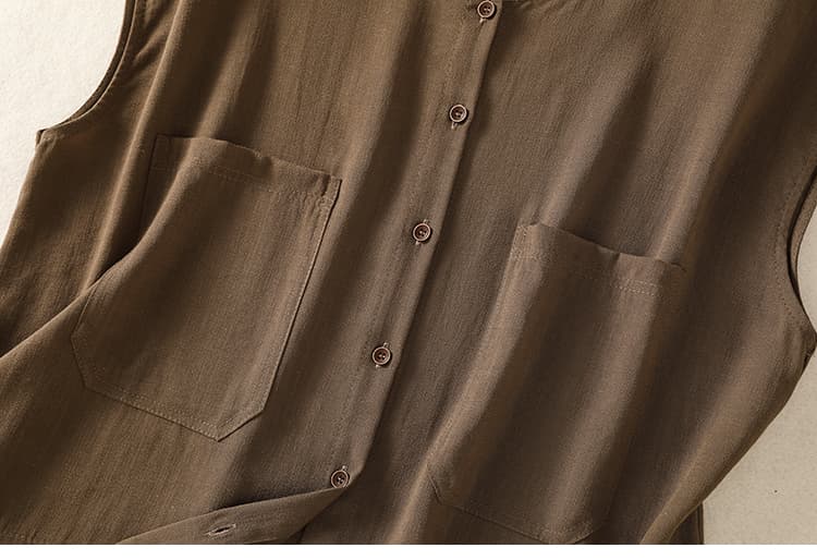 실사 면 린넨 작은 셔츠 여성 여름 새로운 센 부서 바람 여름 싱글 줄 버튼 디자인 센스 루즈핏 캐주얼 여성 셔츠 상세 이미지 37