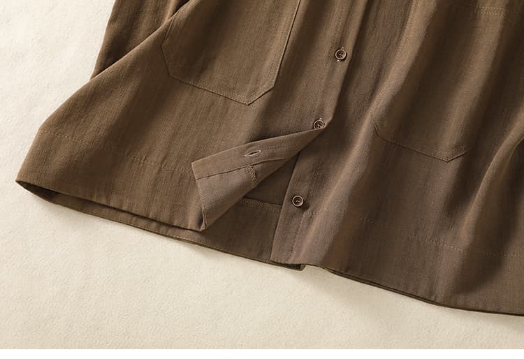 실사 면 린넨 작은 셔츠 여성 여름 새로운 센 부서 바람 여름 싱글 줄 버튼 디자인 센스 루즈핏 캐주얼 여성 셔츠 상세 이미지 38