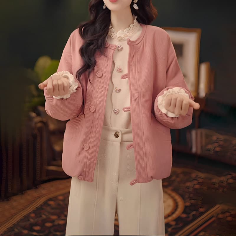 경관 그림 2025 가을 겨울철 새로운 여성 레트로 캐주얼 두꺼운 재킷 올해 인기 폭발 잘 생긴 맨위 상세 이미지 3