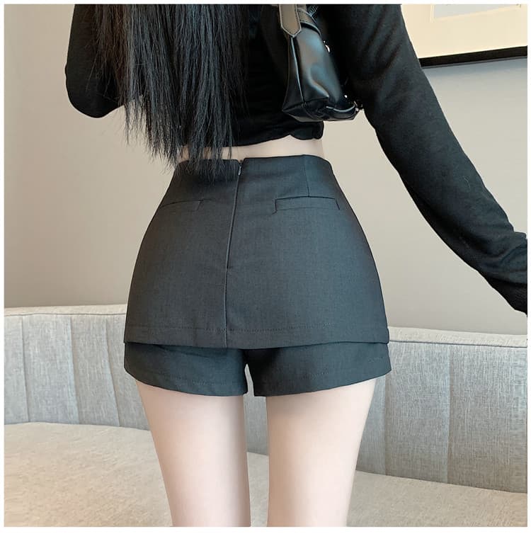 실사 2026 봄 여름 하이웨이스트 화이트 초단 치마바지 반바지 핫걸 고차 반바지 외출용 캐주얼 반바지 상세 이미지 29